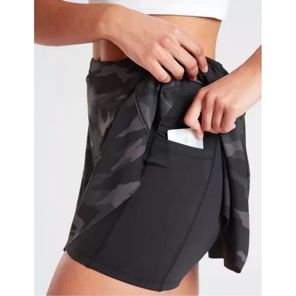Athleta Match Point Black Camouflage Women's Skort with built in shorts - Picture 4 of 15